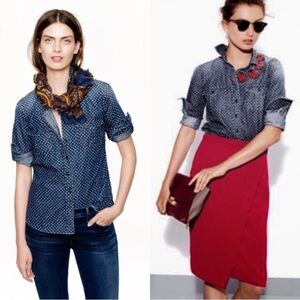 J Crew Star Print Button-Up Shirt